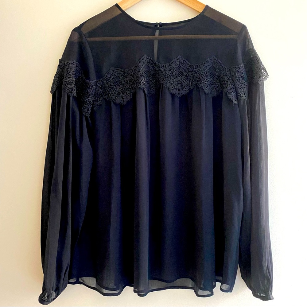 Abercrombie & Fitch || sheer black blouse